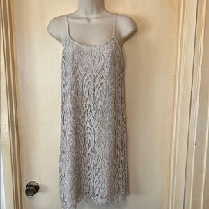 Alice + Olivia Silver Lace Mini Dress size XS